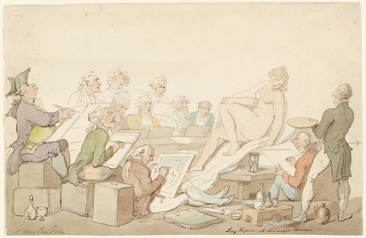 Figura di posa a Somerset House da Thomas Rowlandson