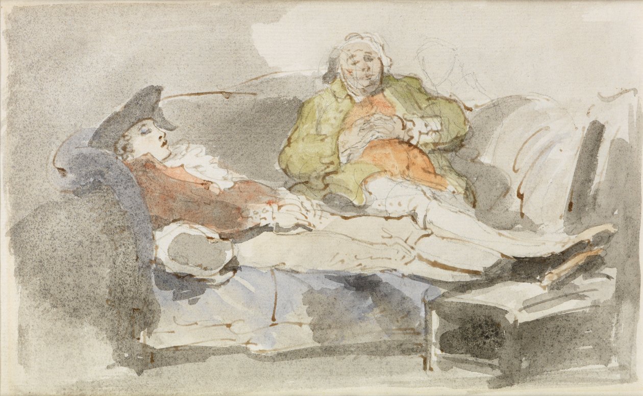 Oziare su un divano da Thomas Rowlandson
