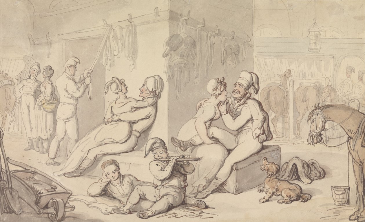 Caserma della cavalleria leggera da Thomas Rowlandson
