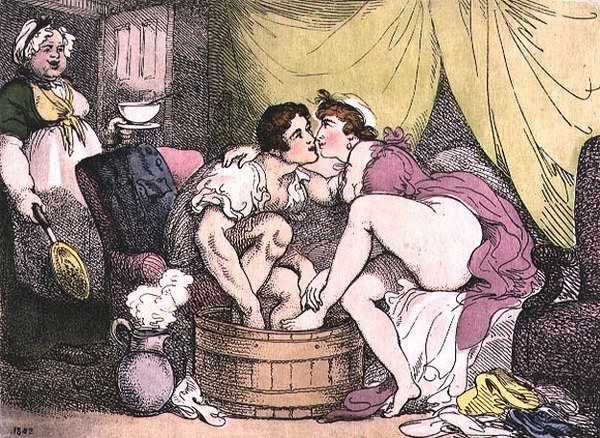 Amore in una vasca o una cura per il raffreddore da Thomas Rowlandson