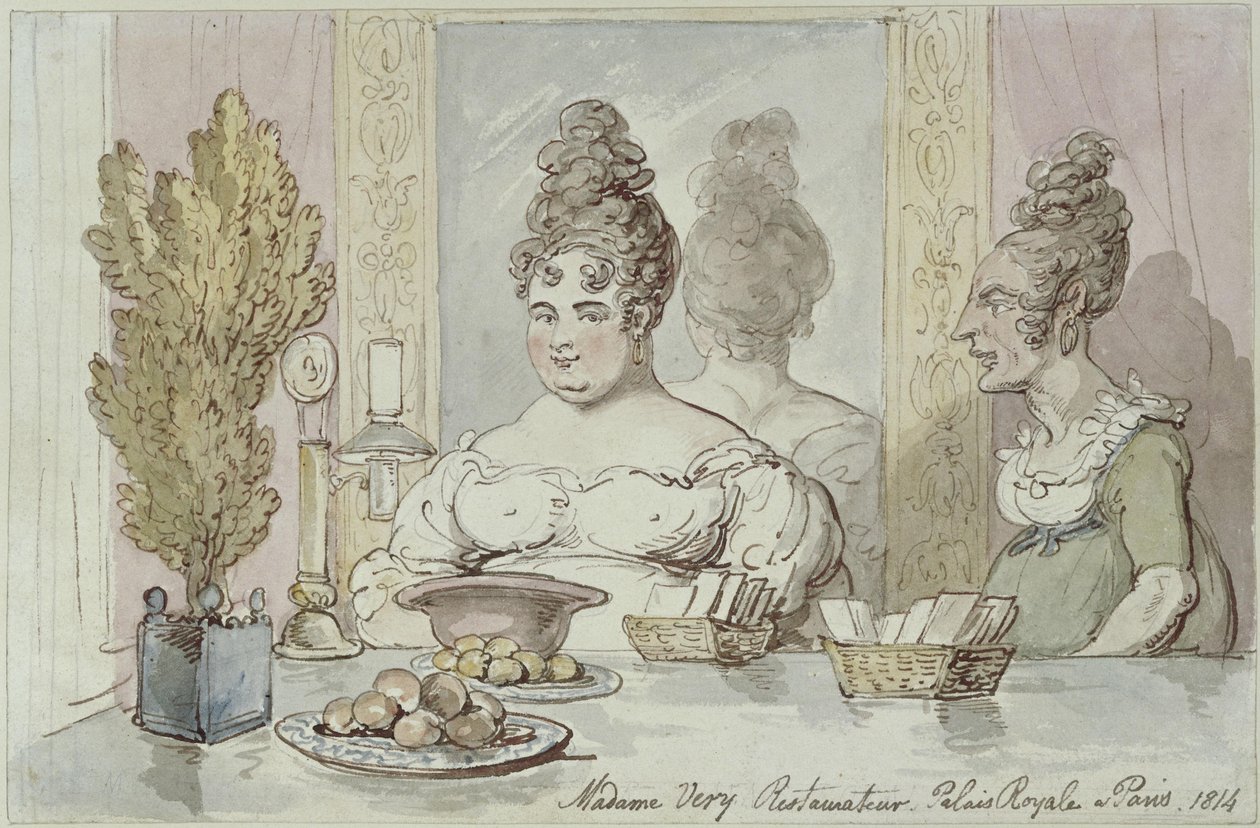 Signora Véry, ristoratrice. Palais Royal a Parigi da Thomas Rowlandson