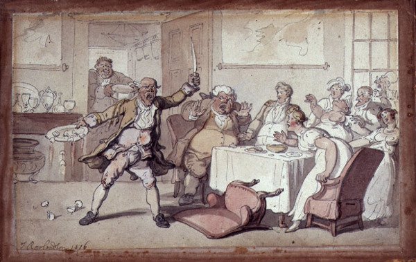 Follia al tavolo da pranzo da Thomas Rowlandson