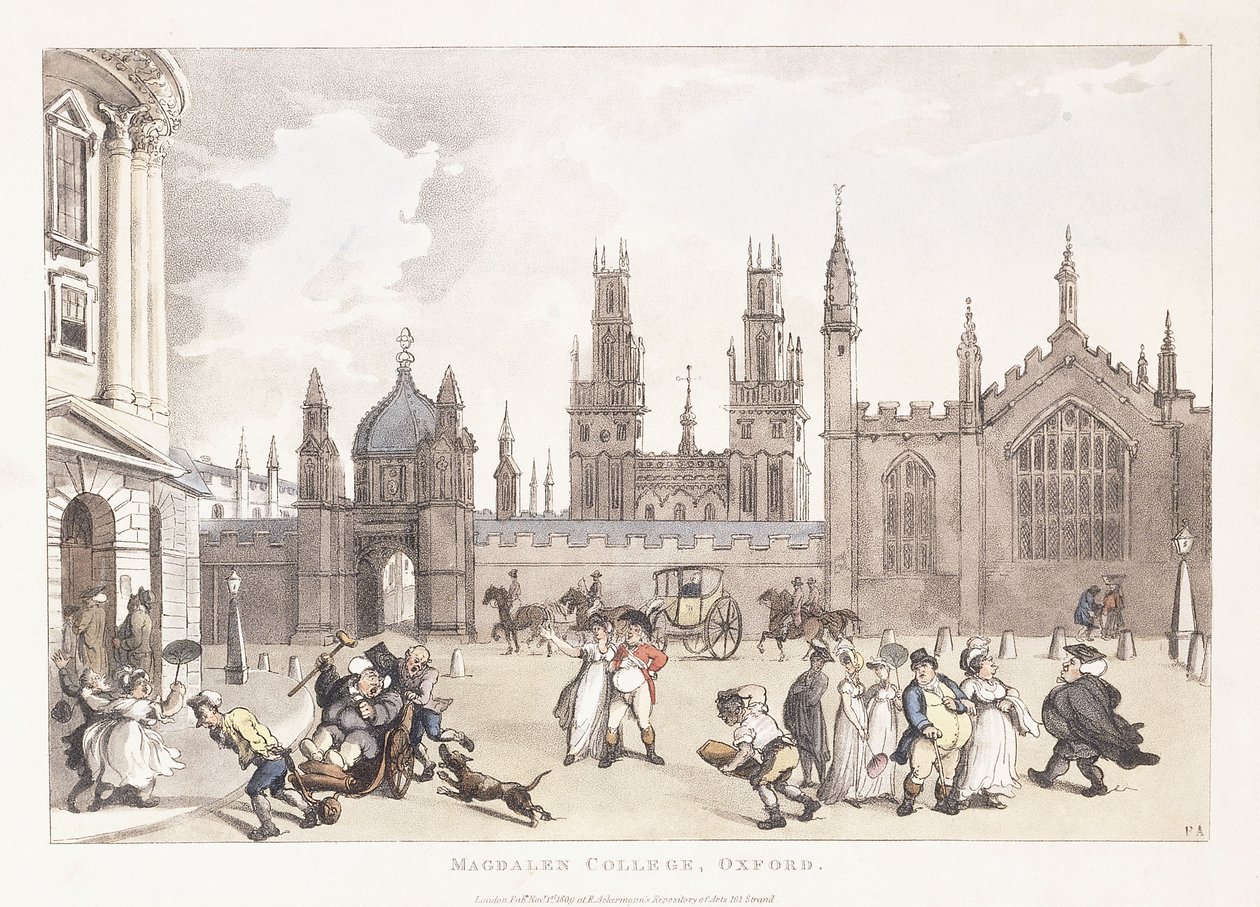 Magdalen College, Oxford, 1809-1811 da Thomas Rowlandson