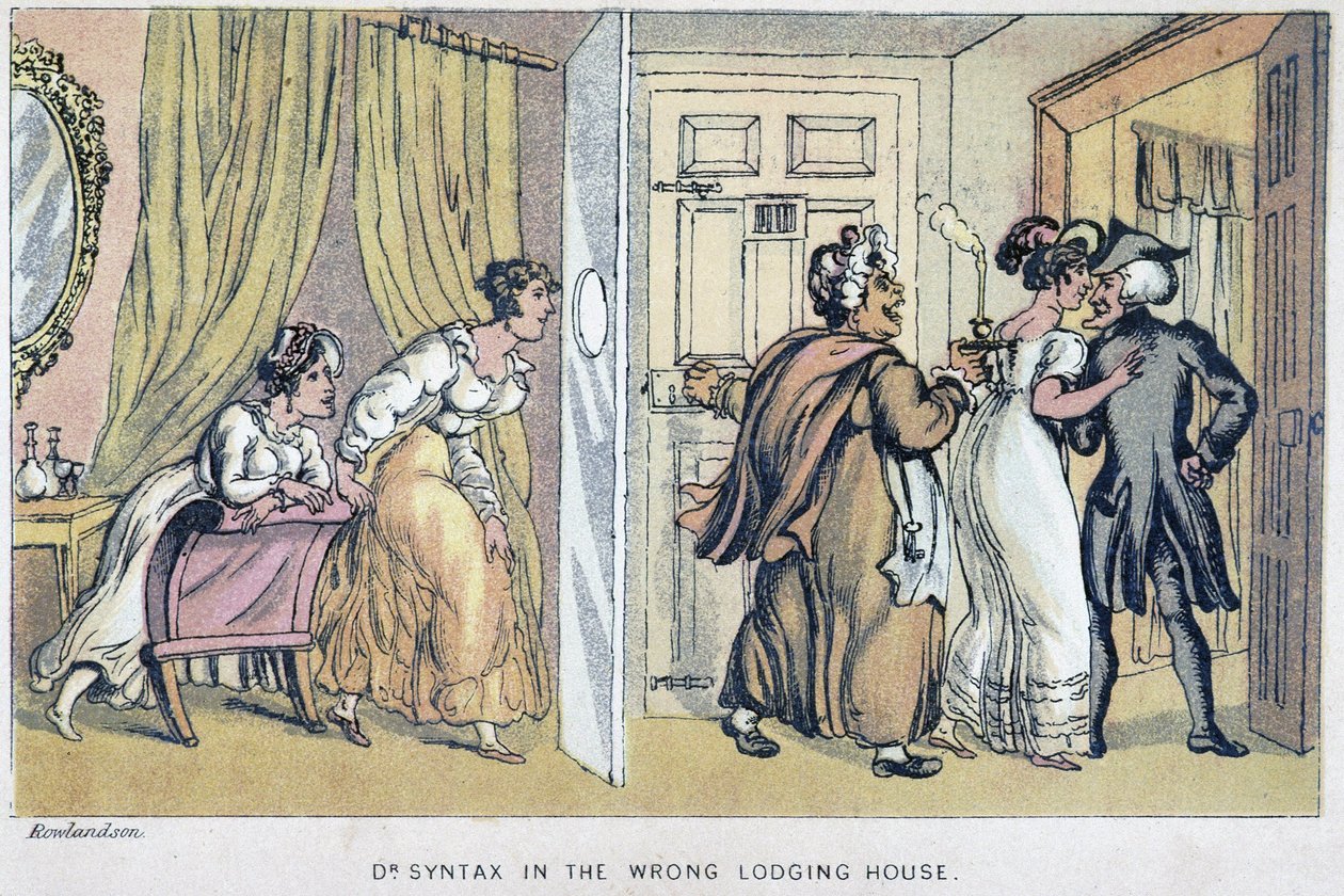 Maison close - in “I tre tour del Dottor Syntax: alla ricerca del pittoresco, della consolazione e di una moglie” di William Combe da Thomas Rowlandson
