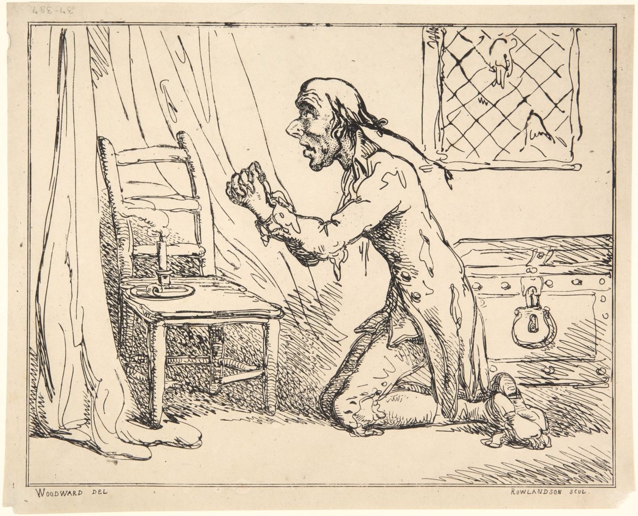 Uomo in preghiera da Thomas Rowlandson