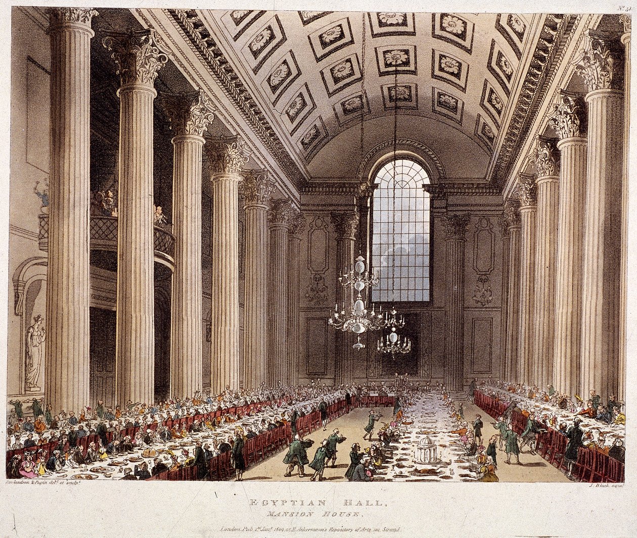 Interno della Mansion House, Londra da Thomas Rowlandson