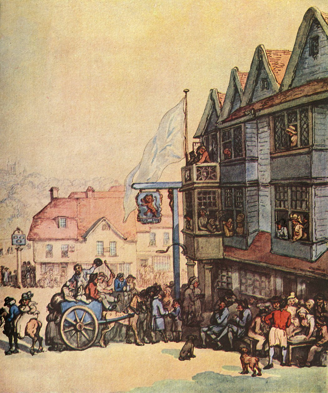 Giorno di mercato fuori dal Vecchio Leone Rosso a Greenwich, 1938 da Thomas Rowlandson