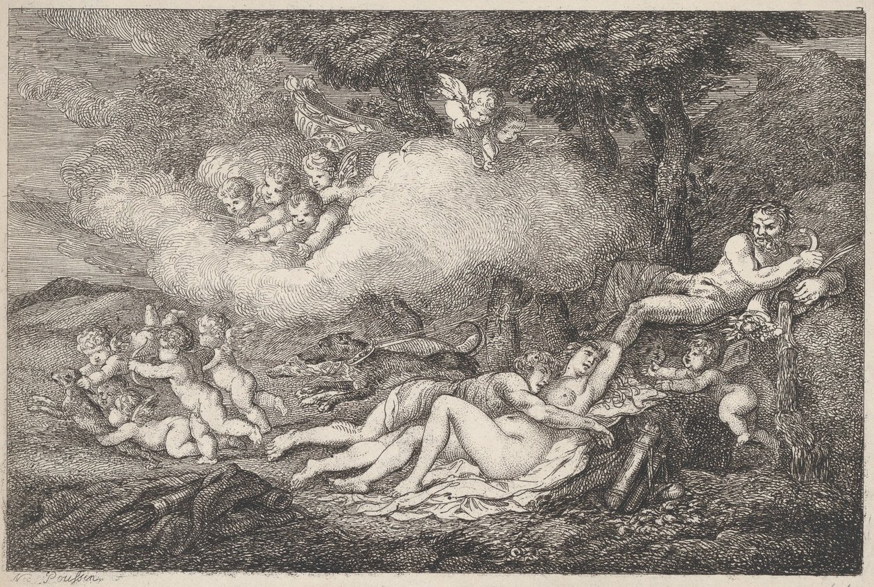 Marte e Venere dormiente con putti da Thomas Rowlandson