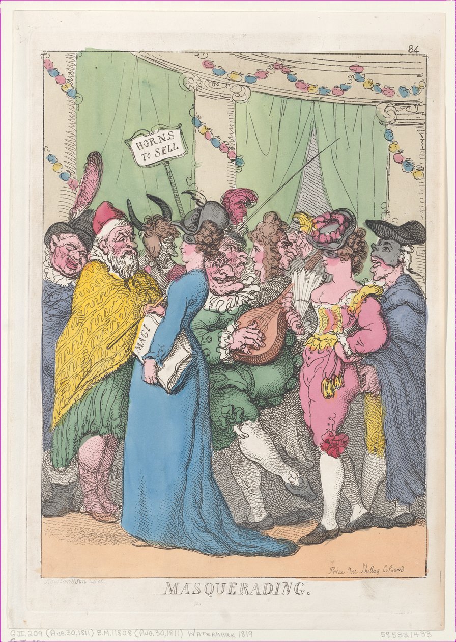 Mascherata, [30 agosto 1811], ristampato da Thomas Rowlandson