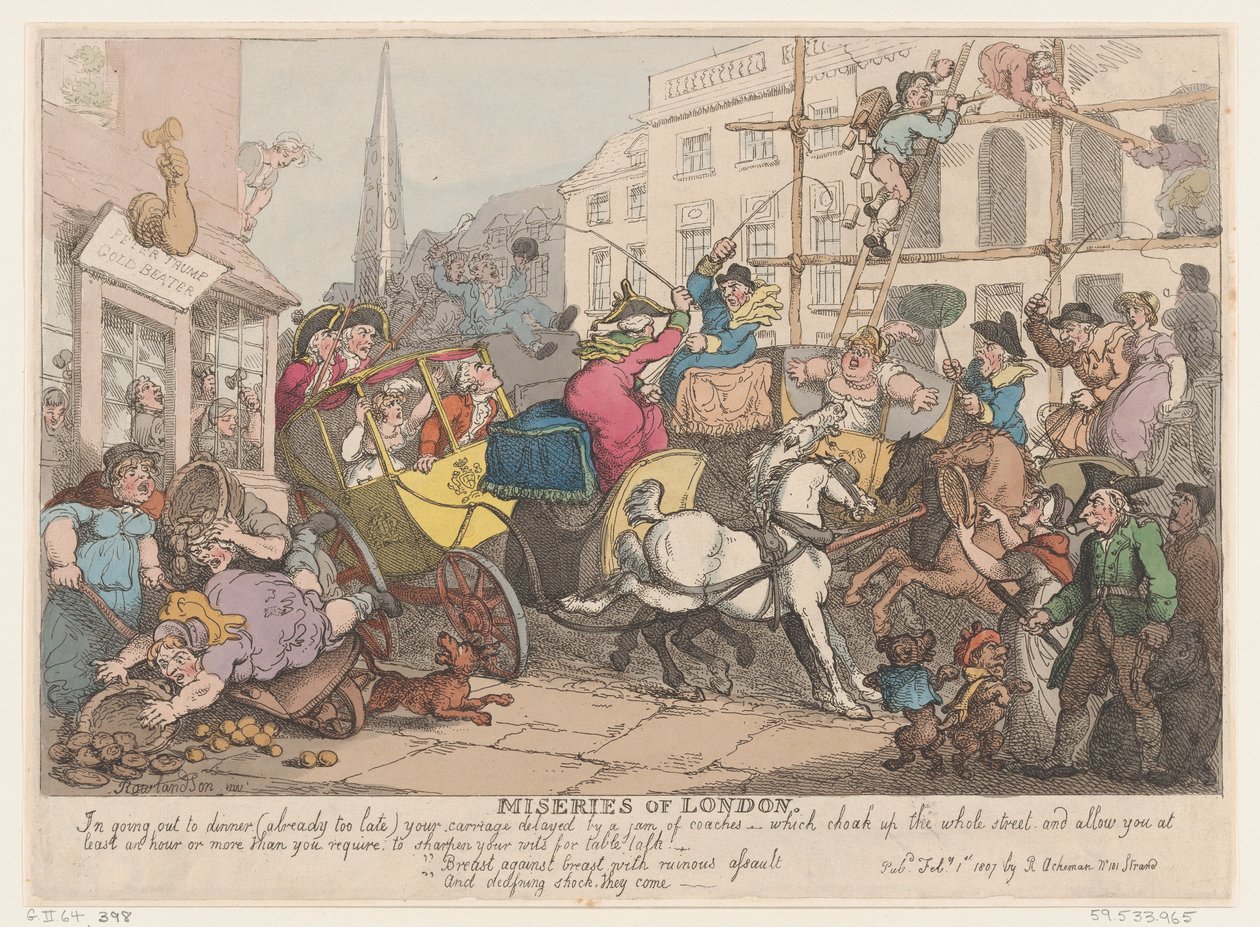 Miserie di Londra: uscire a cena, 1 febbraio 1807 da Thomas Rowlandson
