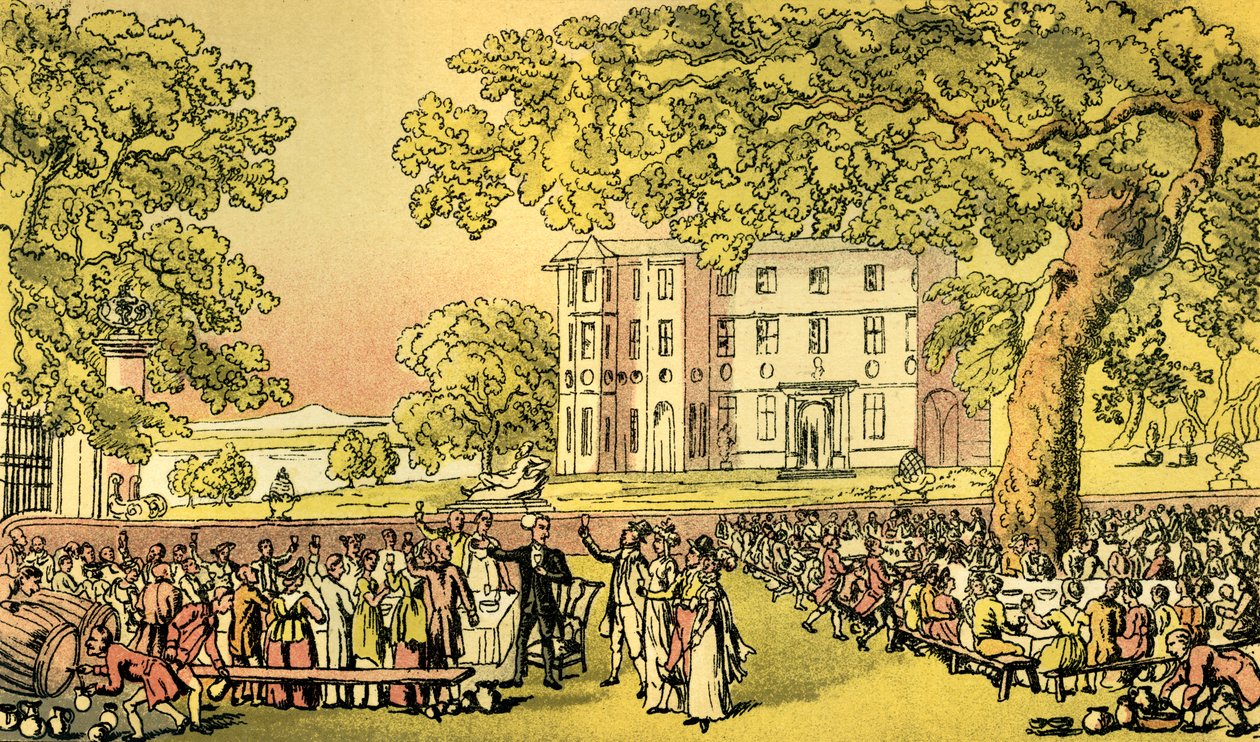 Il matrimonio di Miss Worthy - Dr Syntax sulla sedia da Thomas Rowlandson