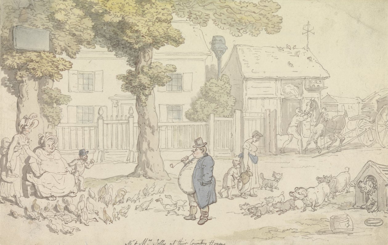 Il signor e la signora Jolly nella loro casa di campagna da Thomas Rowlandson