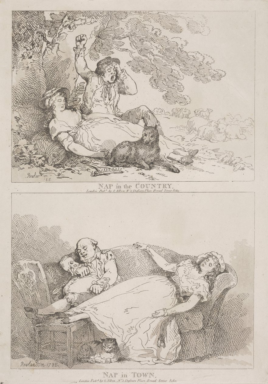 Un pisolino in campagna - Un pisolino in città da Thomas Rowlandson