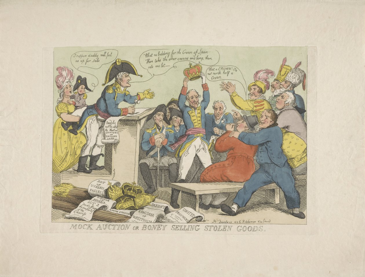 Napoleone vende beni rubati, 1813 da Thomas Rowlandson