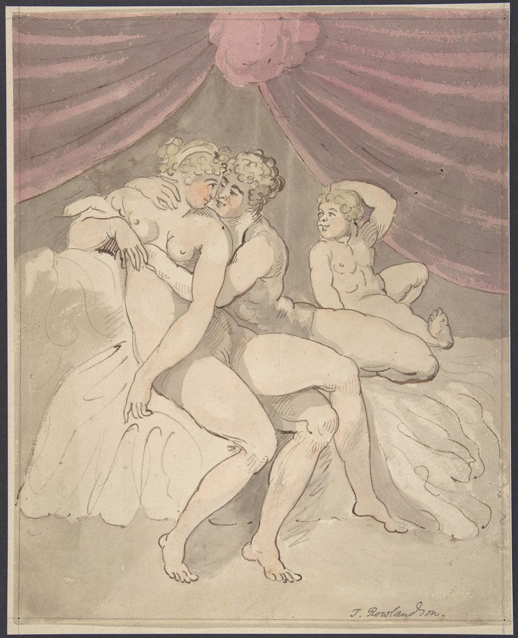 Coppia nuda che si abbraccia da Thomas Rowlandson