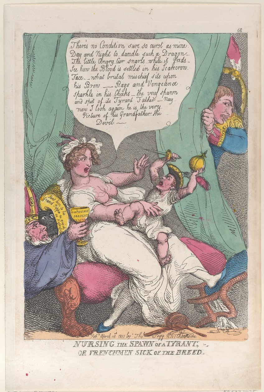 Allattare la Prole di un Tiranno, 14 aprile 1811 da Thomas Rowlandson