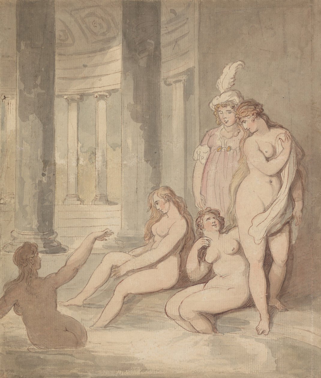 Ninfe in un bagno romano da Thomas Rowlandson