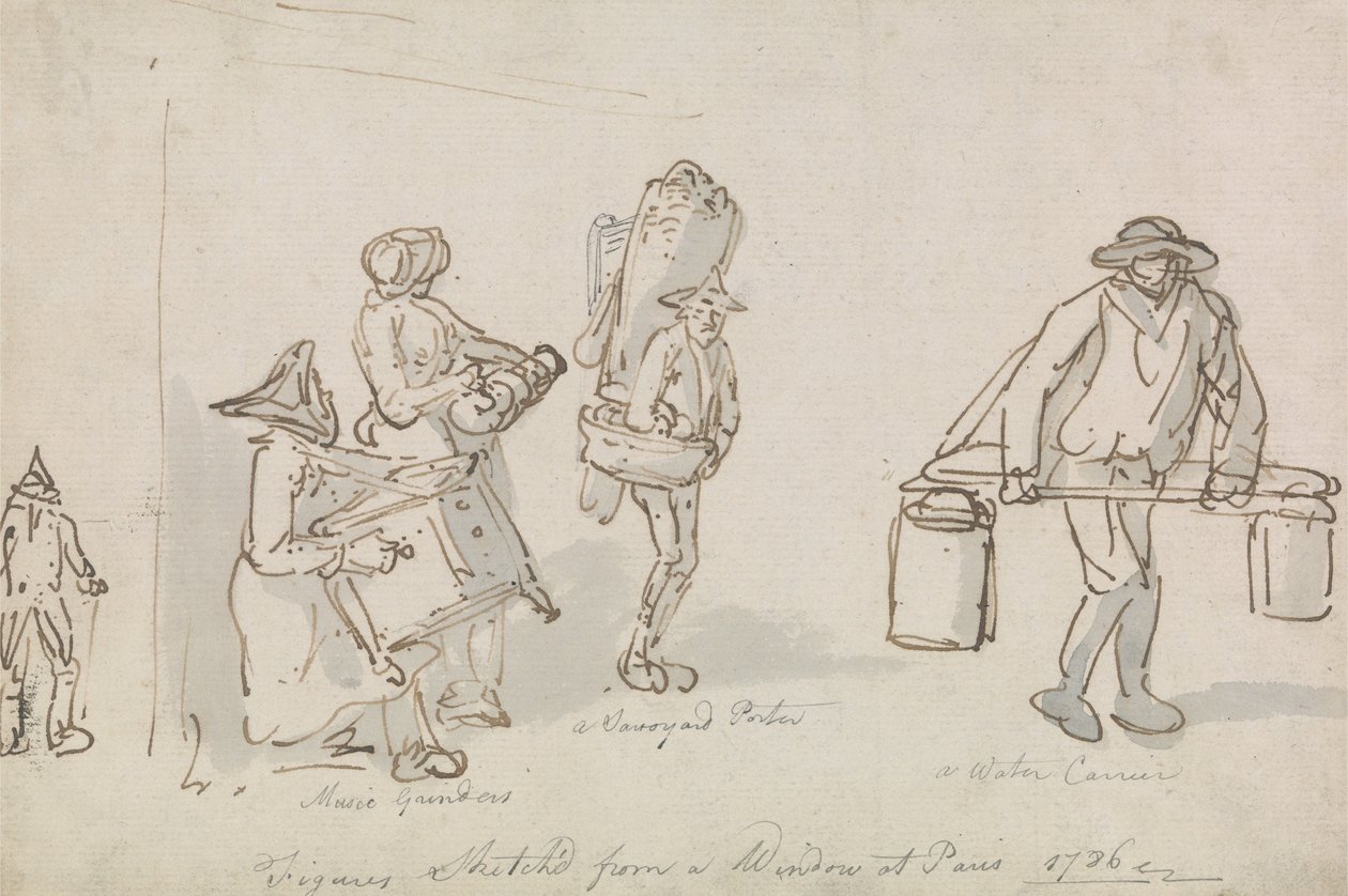 Personaggi delle strade di Parigi da Thomas Rowlandson