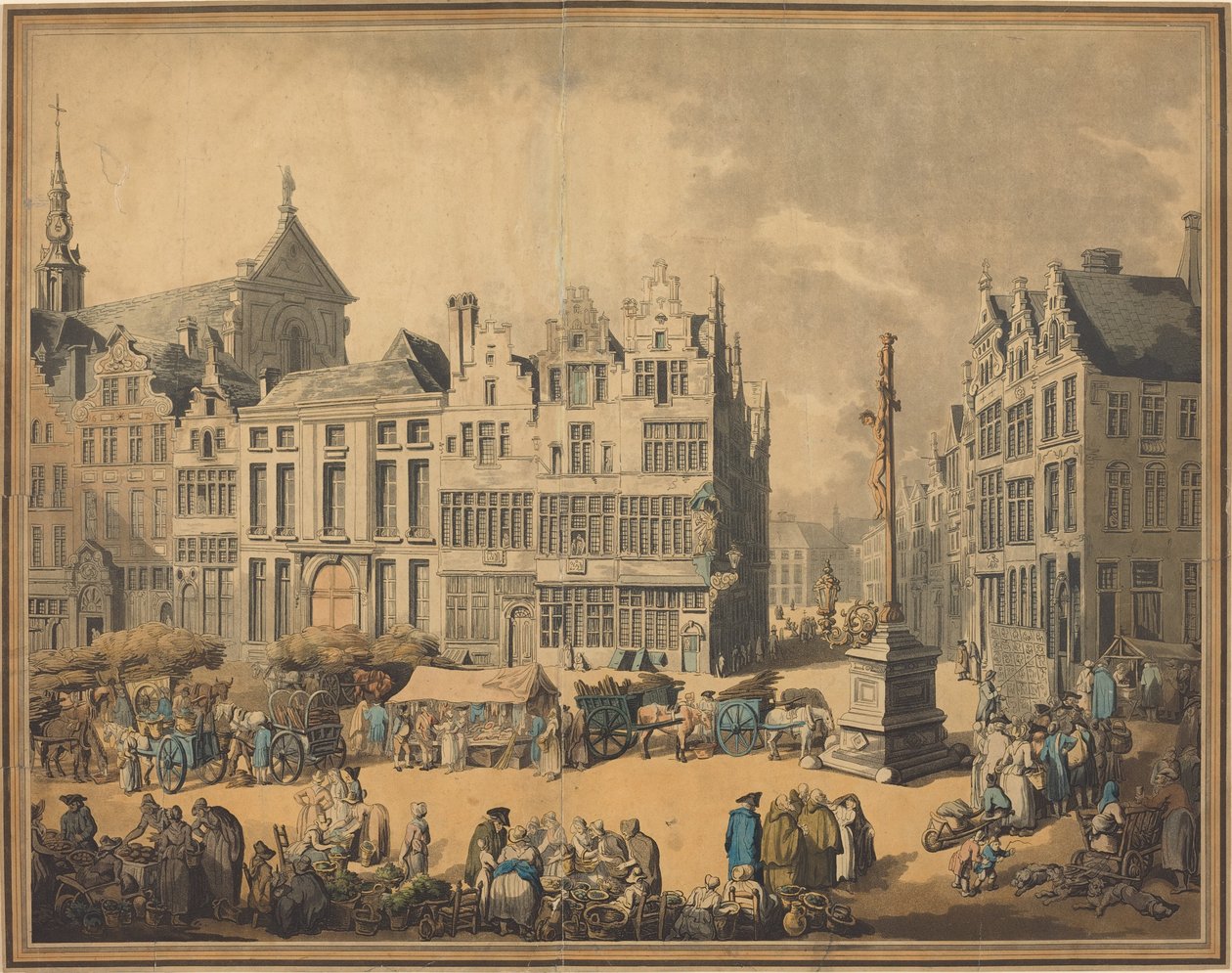 Piazza de Meir ad Anversa da Thomas Rowlandson