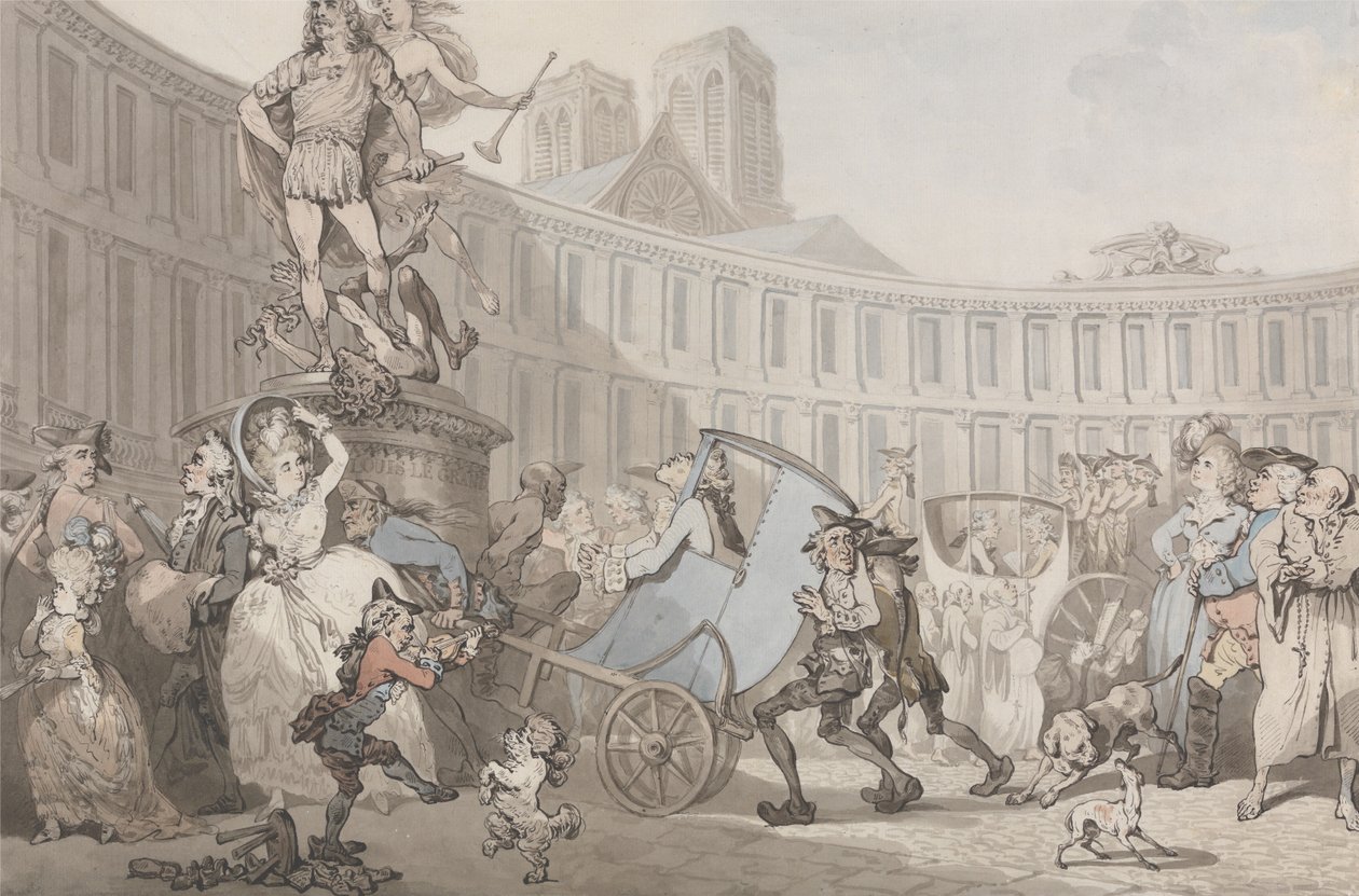 Place des Victoires, Parigi da Thomas Rowlandson