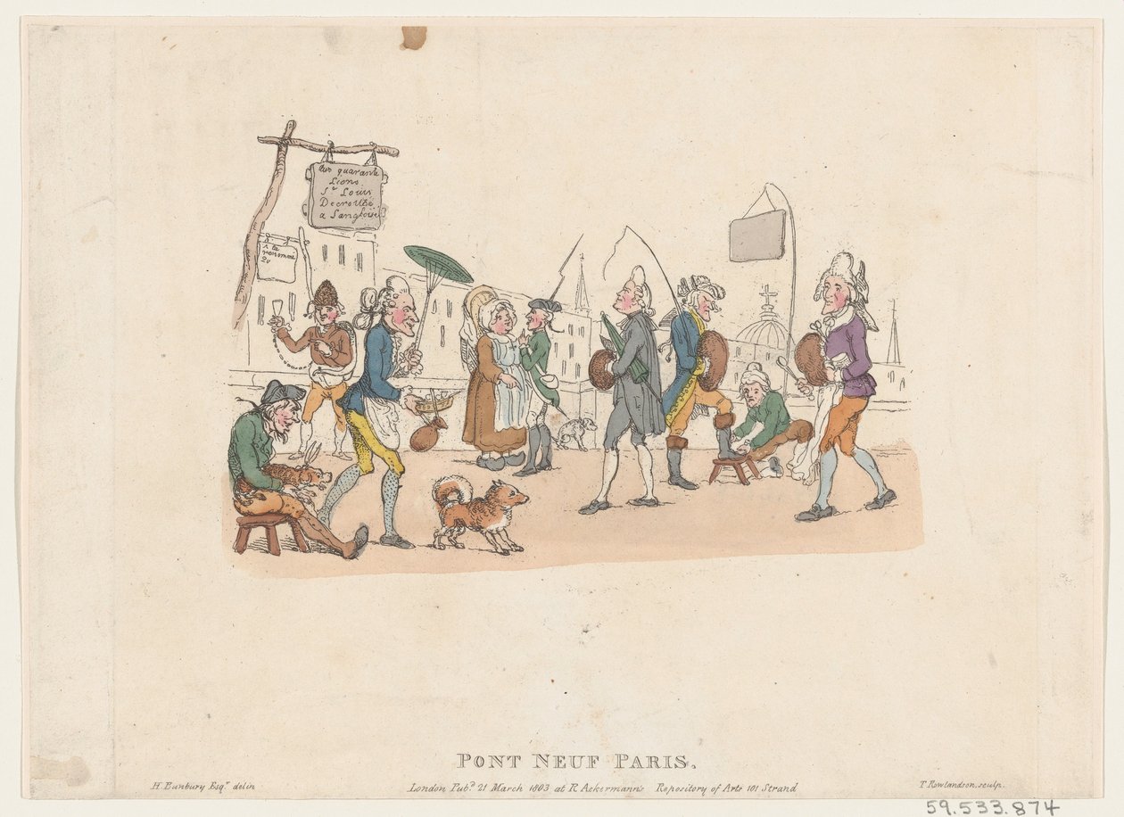 Pont Neuf, Parigi, 1 maggio 1803 da Thomas Rowlandson