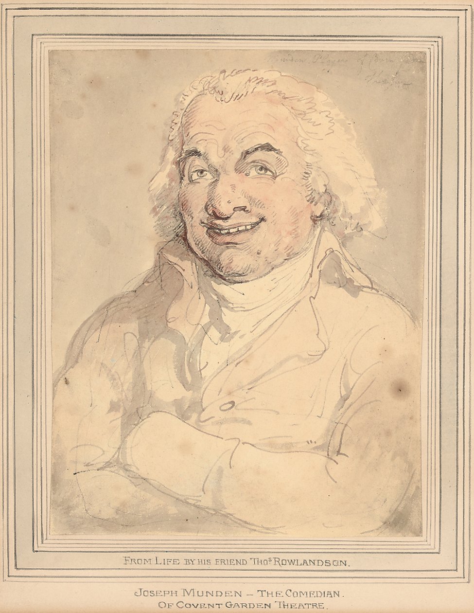 Ritratto di Joseph Munden, busto, in un cappotto color buff da Thomas Rowlandson