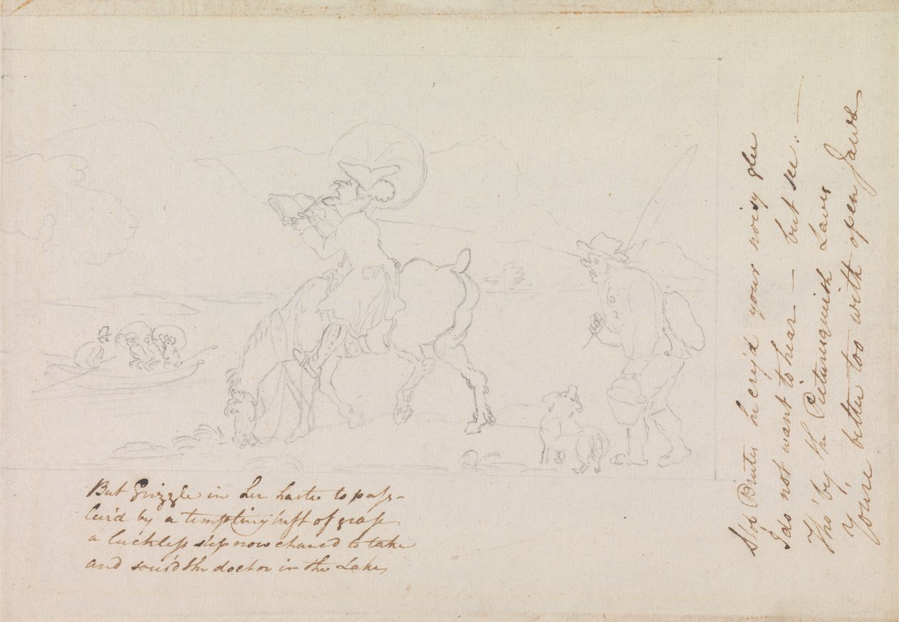 Schizzo preparatorio per “Il dottor Syntax disegna il lago” da Thomas Rowlandson