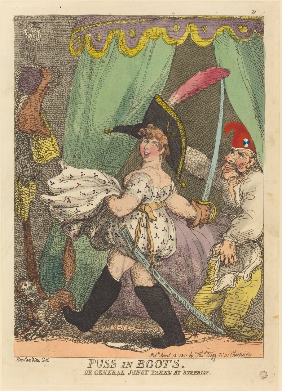 Il gatto con gli stivali, o il generale Junot preso di sorpresa da Thomas Rowlandson