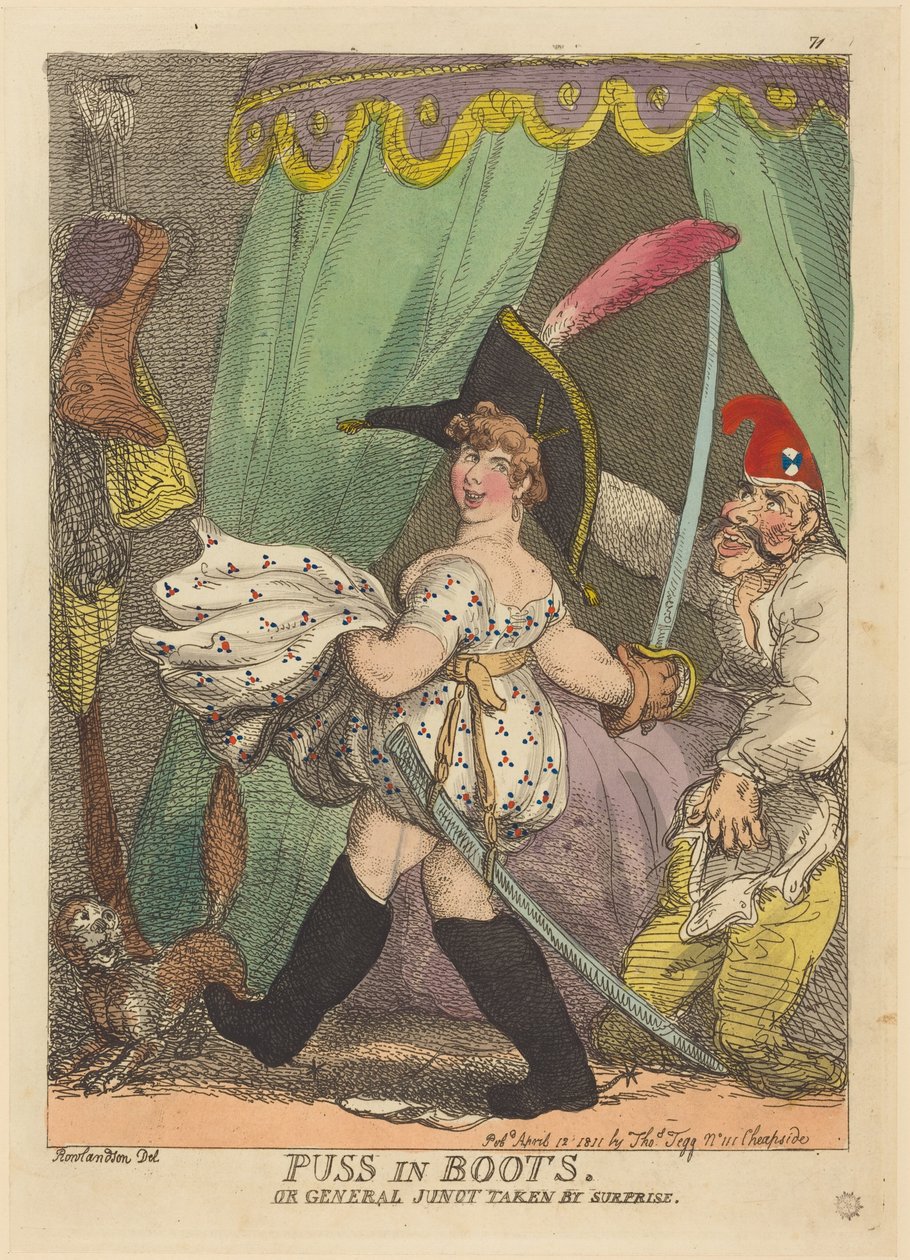 Il Gatto con gli stivali, ovvero Il generale Junot colto di sorpresa da Thomas Rowlandson