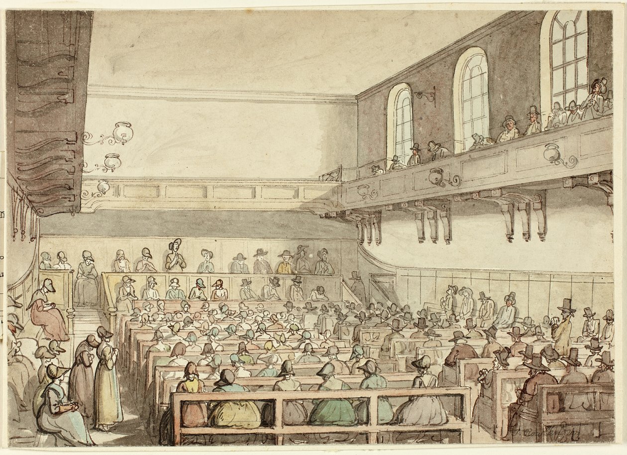 Riunione dei quaccheri da Thomas Rowlandson