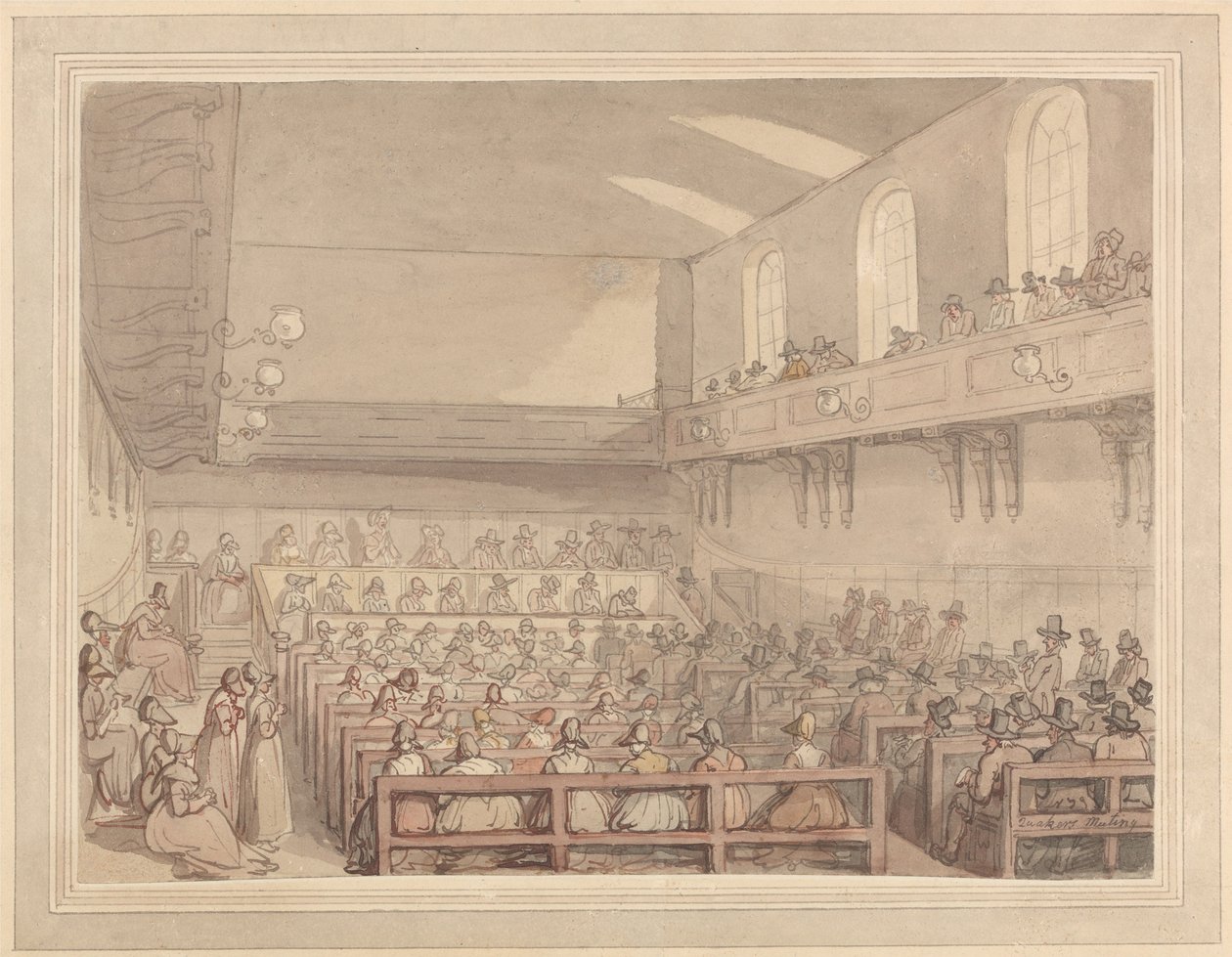 Riunione dei quaccheri da Thomas Rowlandson