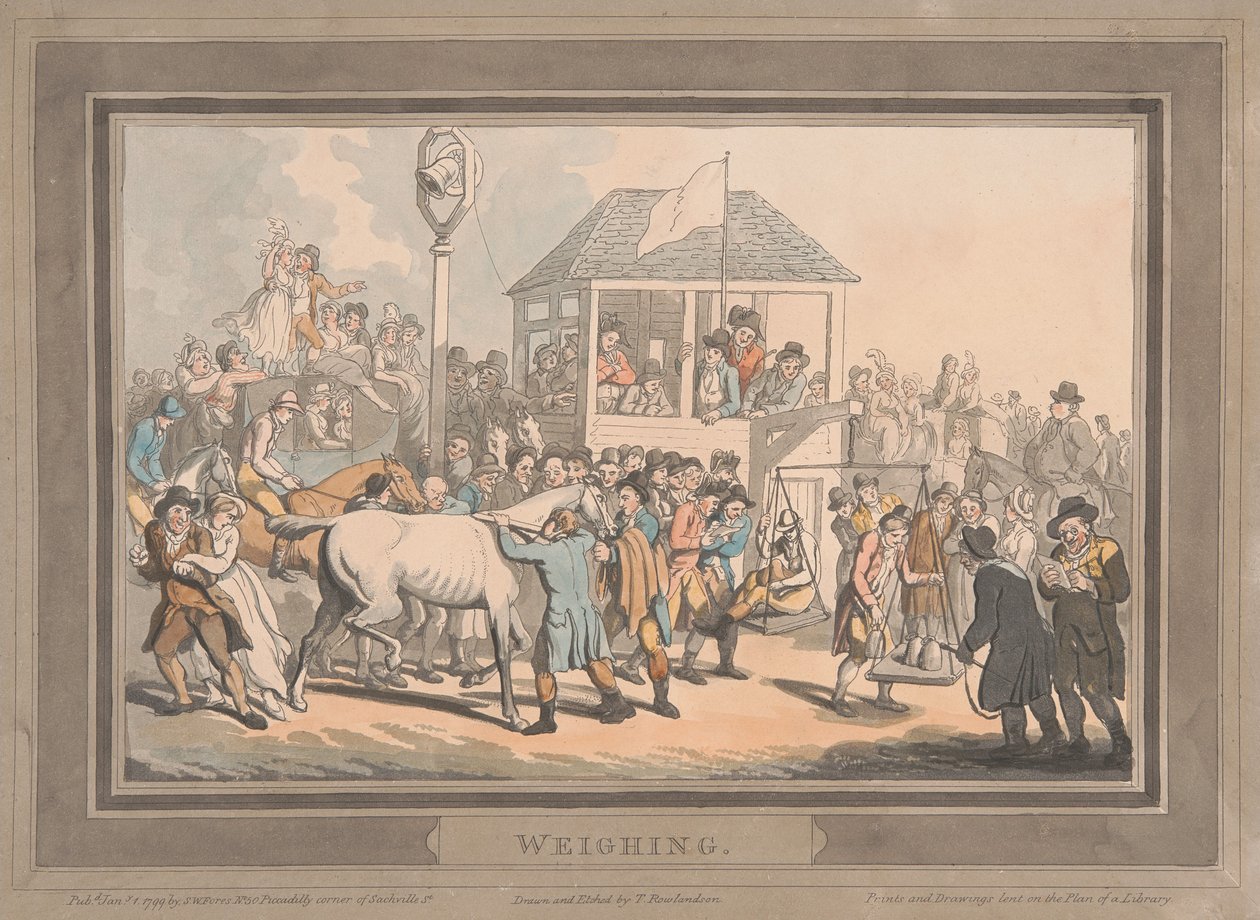 Corse [set da sei]:  2. Pesatura da Thomas Rowlandson