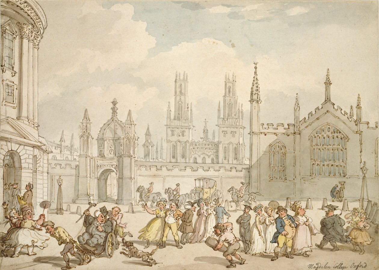 Radcliffe Square, Oxford, inizio XIX secolo da Thomas Rowlandson