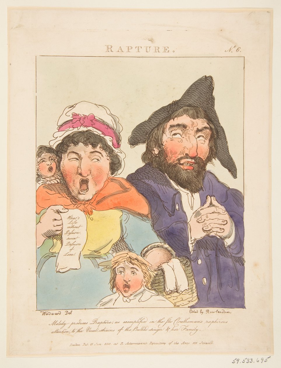 Estasi Le Brun travestito, o caricature delle passioni, 21 gennaio 1800 da Thomas Rowlandson