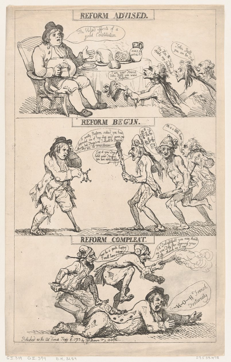Riforma raccomandata, riforma avviata, riforma completata da Thomas Rowlandson