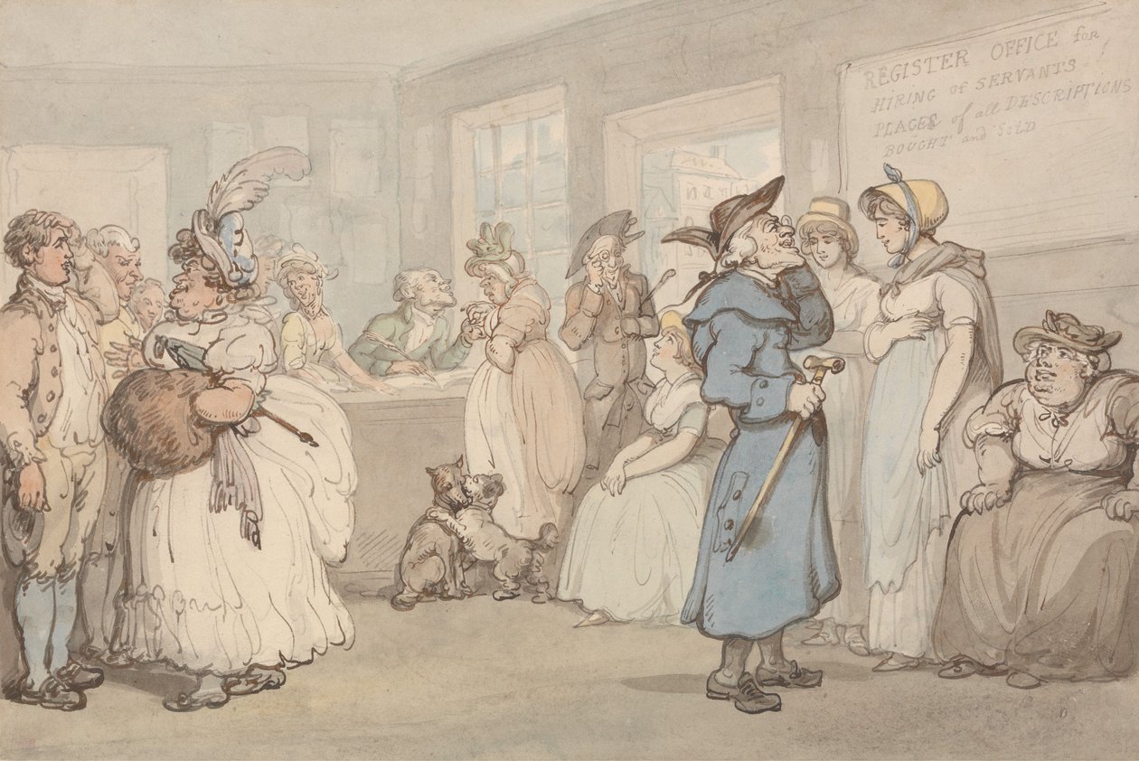 Ufficio di registrazione per l’assunzione di collaboratori da Thomas Rowlandson