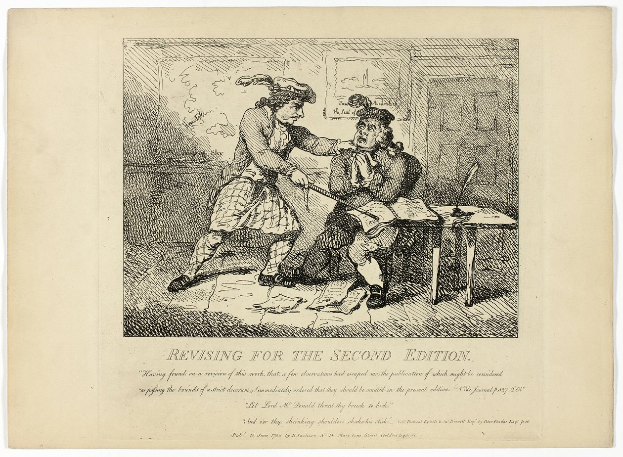 Revisione per la seconda edizione, da Il giro delle Ebridi di Boswell da Thomas Rowlandson