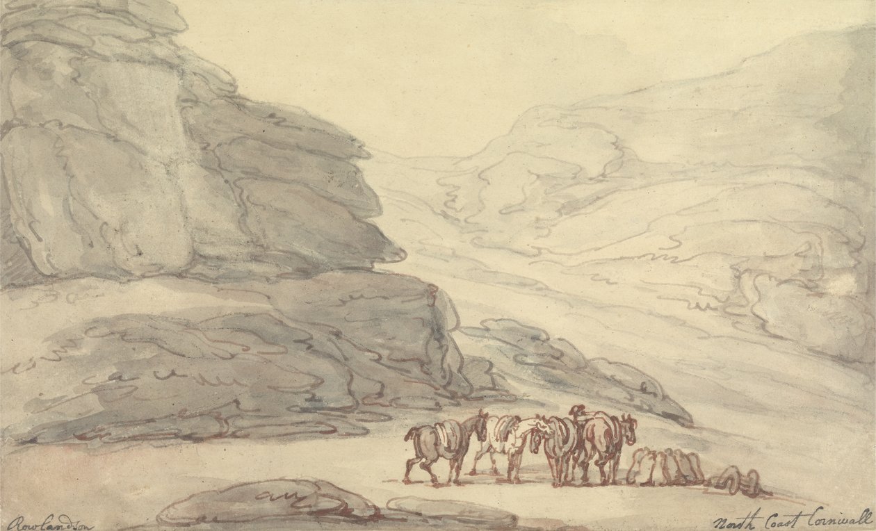 Scena rocciosa sulla costa nord della Cornovaglia da Thomas Rowlandson
