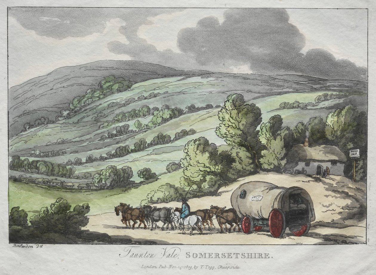 Schizzi di Rowlandson dalla Natura: Taunton Vale, Somersetshire da Thomas Rowlandson