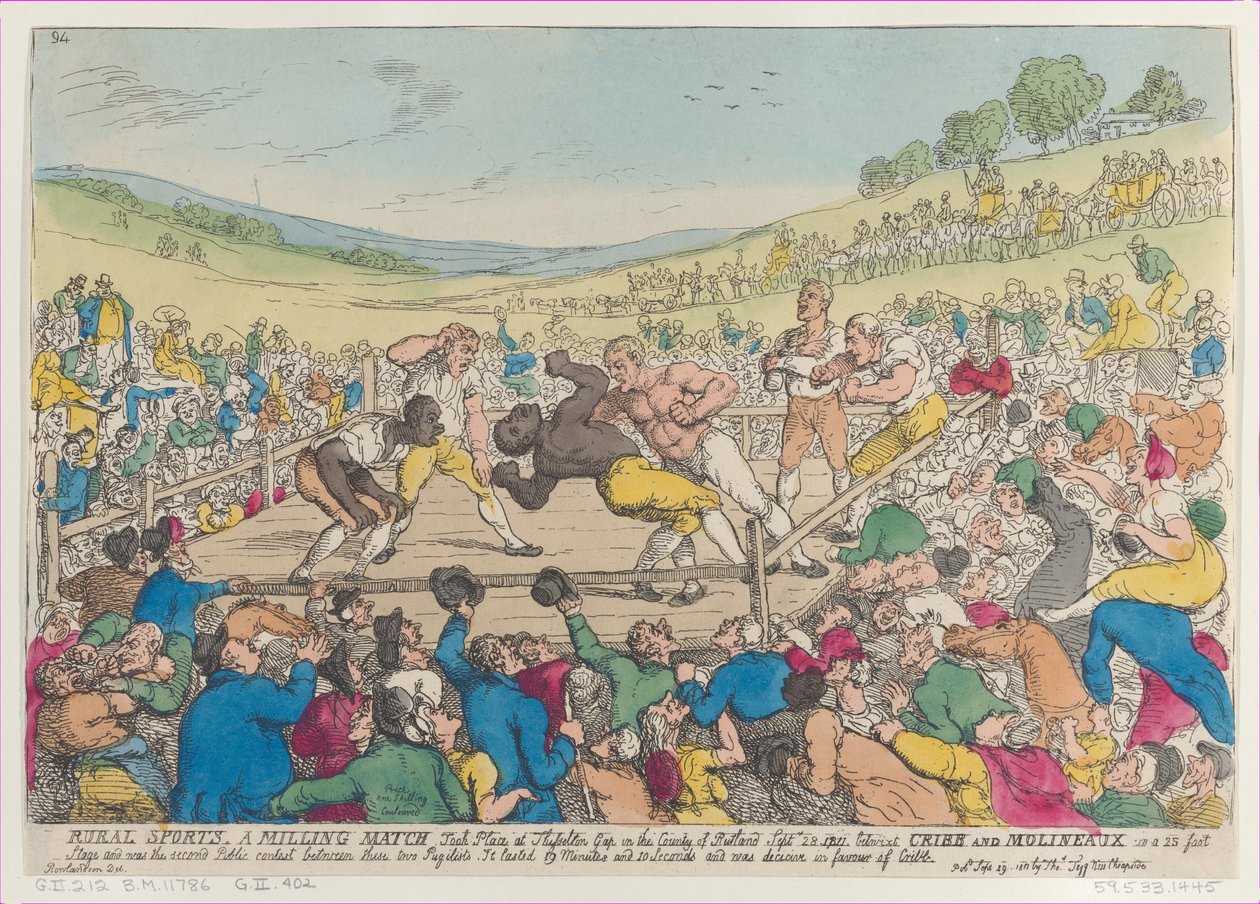Sport rurali, un incontro di boxe, 29 settembre 1811 da Thomas Rowlandson