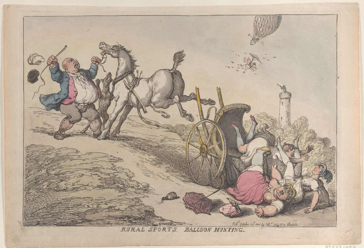 Sport rurali: Caccia al pallone, 25 ottobre 1811 da Thomas Rowlandson
