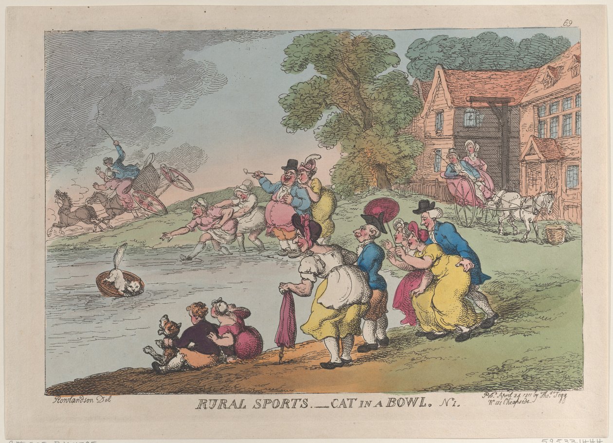 Sport Rurali: Gatto in una Ciotola, 24 aprile 1811 da Thomas Rowlandson