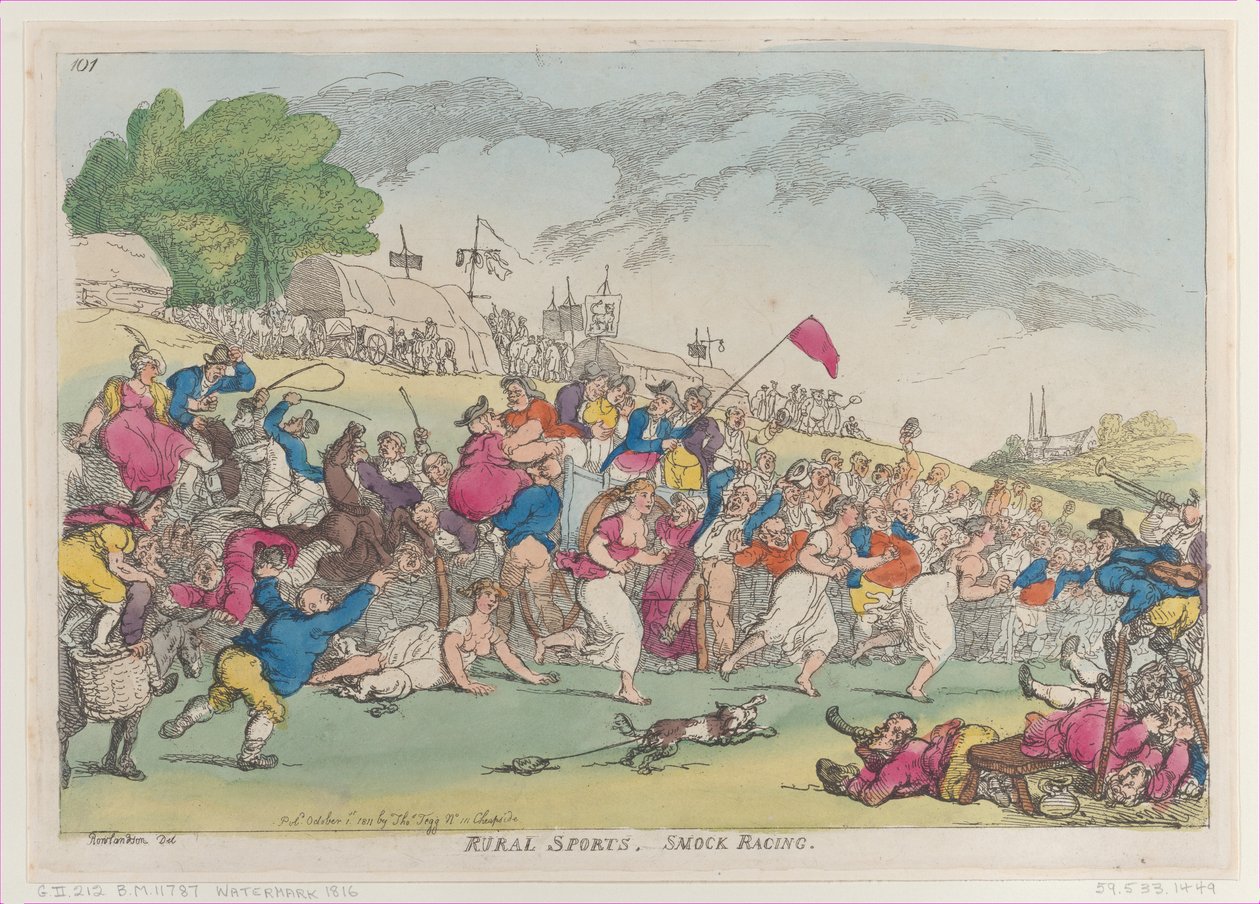 Sport Rurali, Gara di Camicie, [1 ottobre 1811], ristampa da Thomas Rowlandson