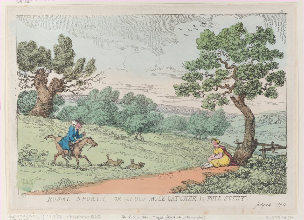 Sport rurali, o un vecchio cacciatore di talpe in pieno odore da Thomas Rowlandson
