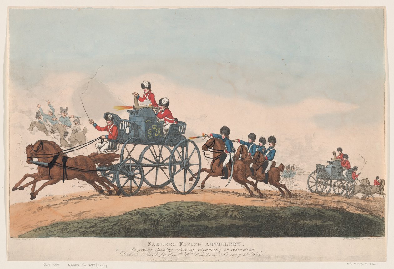 Artiglieria volante di Sadler da Thomas Rowlandson