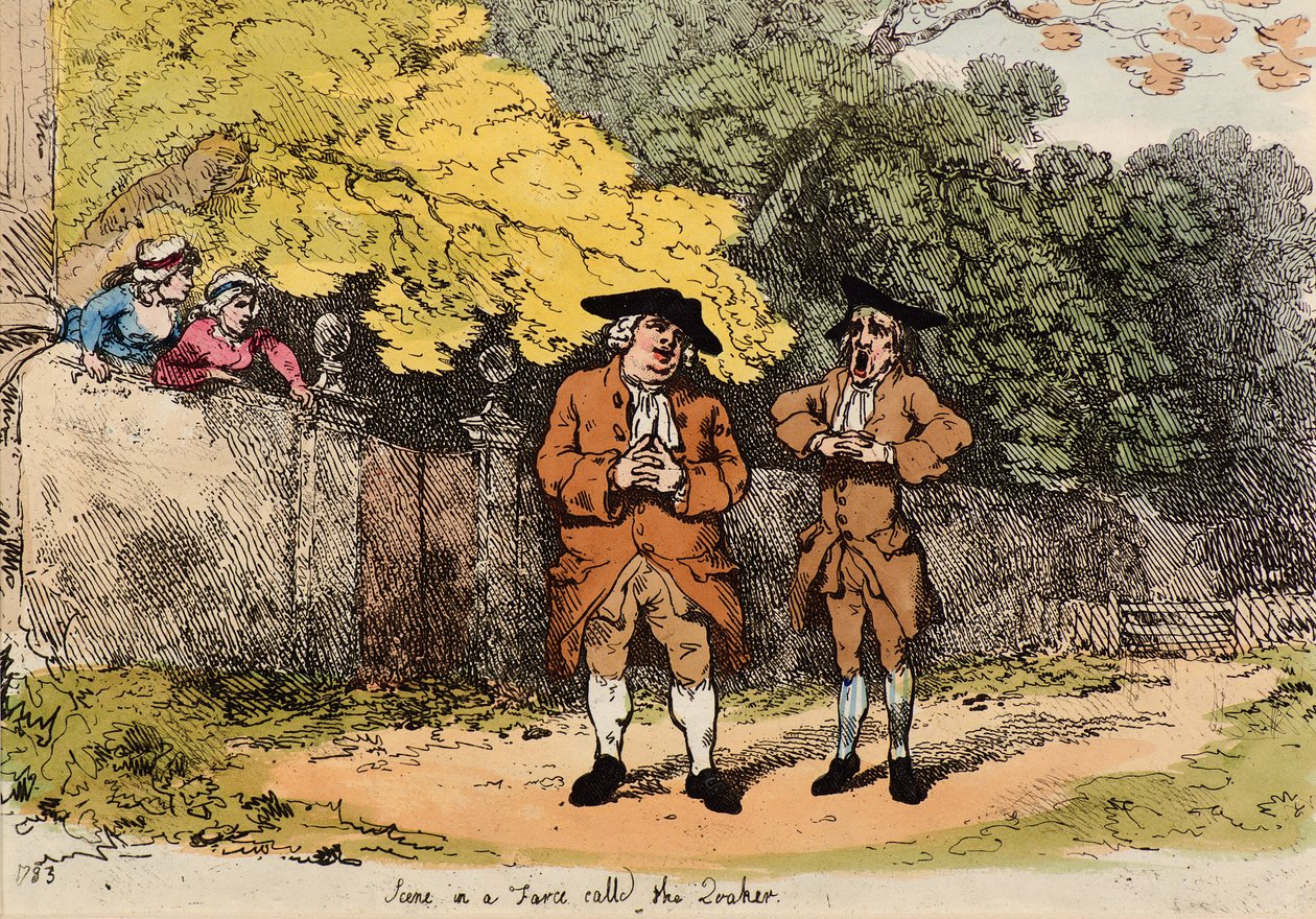 Scena in una farsa chiamata il Quacchero da Thomas Rowlandson