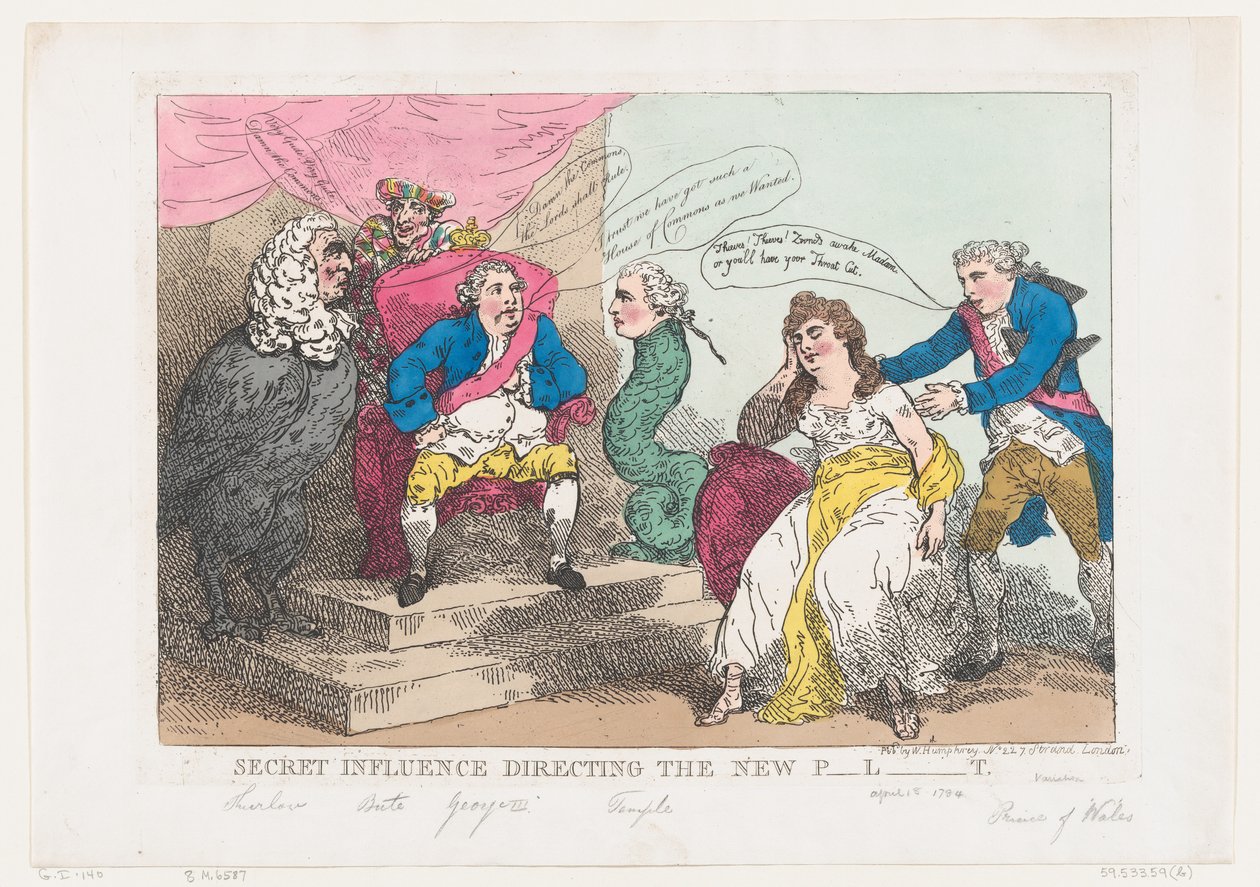 Influenza segreta che dirige il nuovo Parlamento da Thomas Rowlandson