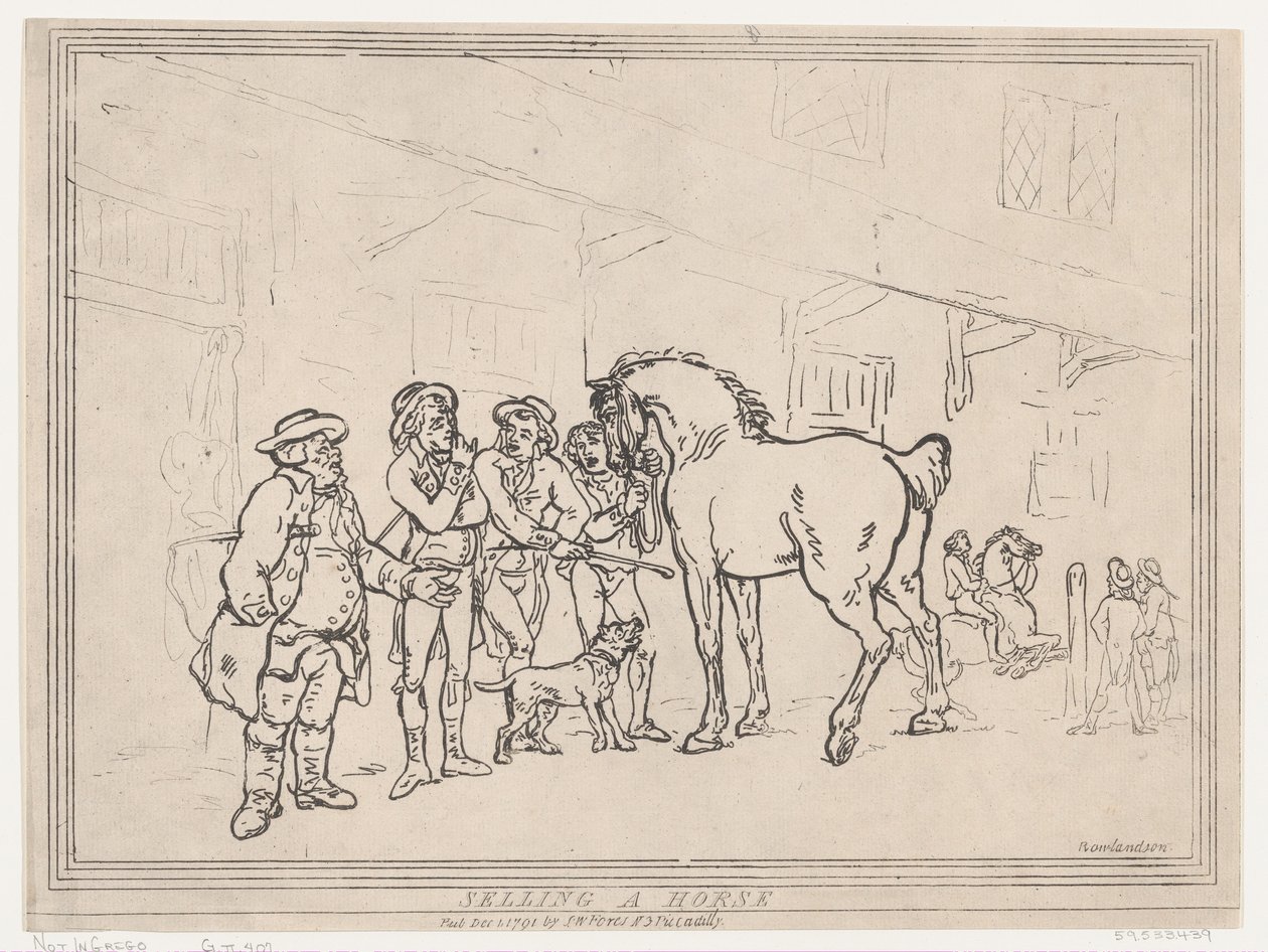 Vendita di un cavallo, 1 dicembre 1791 da Thomas Rowlandson