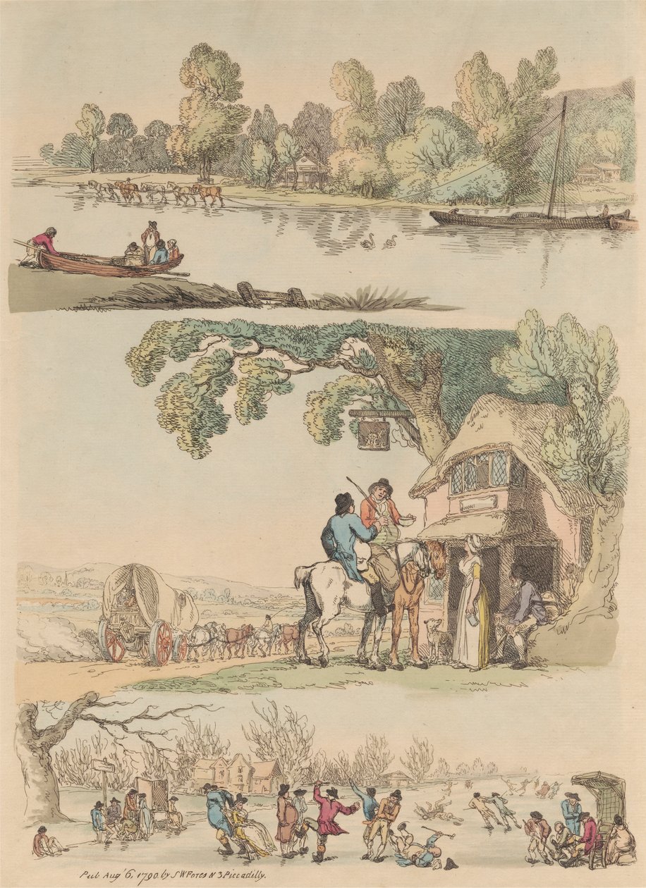 Serie di sedici: Contorni di Figure e Paesaggi da Thomas Rowlandson