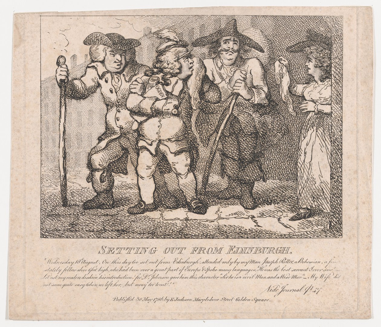 Partenza da Edimburgo Bellezze pittoresche di Boswell, Parte seconda, maggio..., 30 maggio 1786 da Thomas Rowlandson